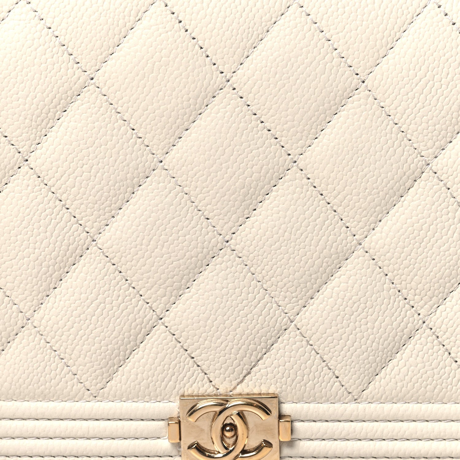 Chanel Caviar Quilted Boy Wallet On Chain WOC White 9 of 14
