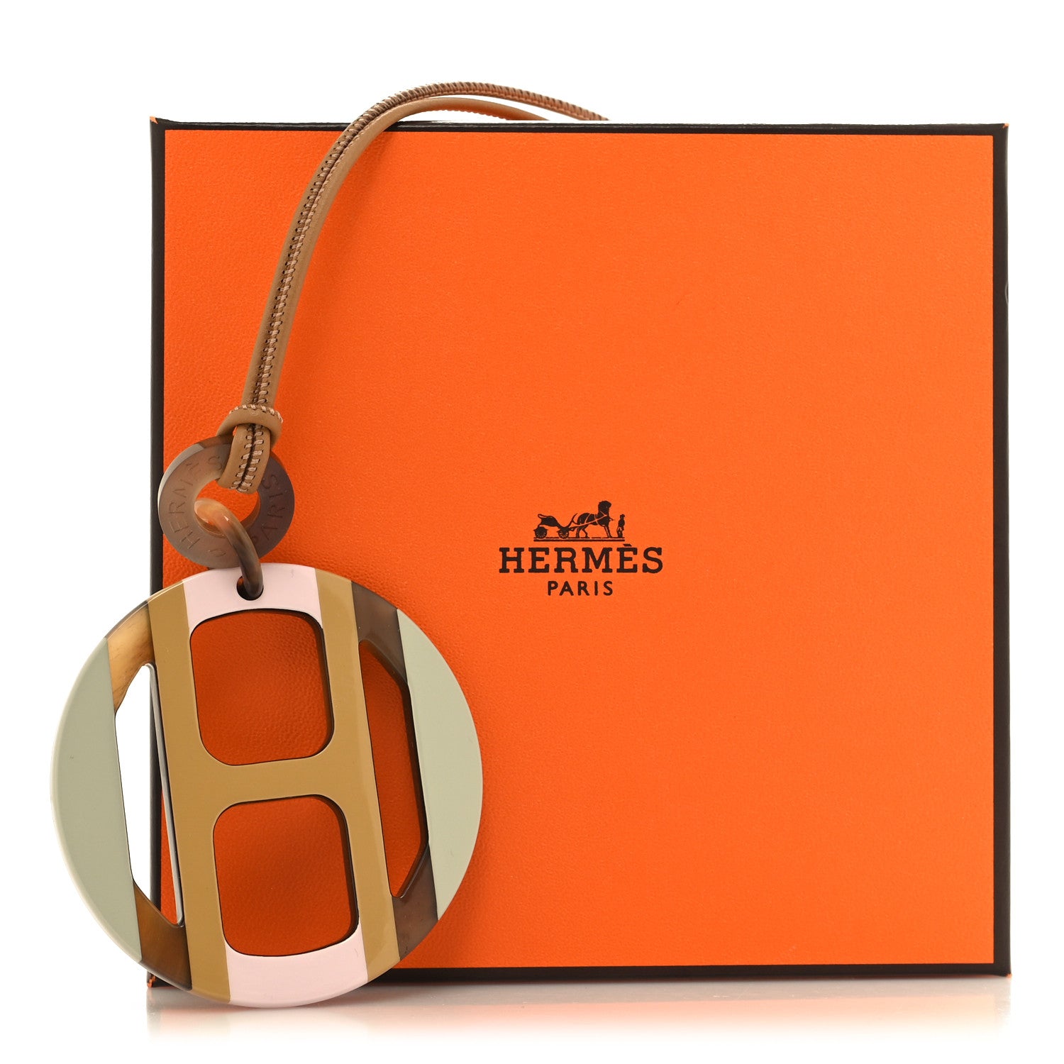 Hermes Buffalo Horn Lacquer H Equipe Pendant Necklace Songe 5 of 5