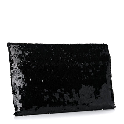 Prada Sequin Pochette Clutch Black 3 of 10