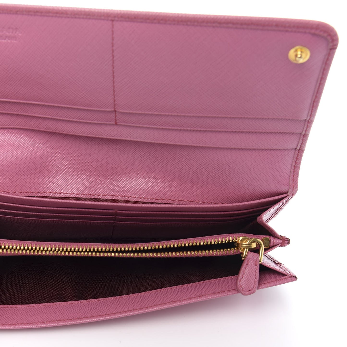 Saffiano Metal Continental Flap Wallet Begonia