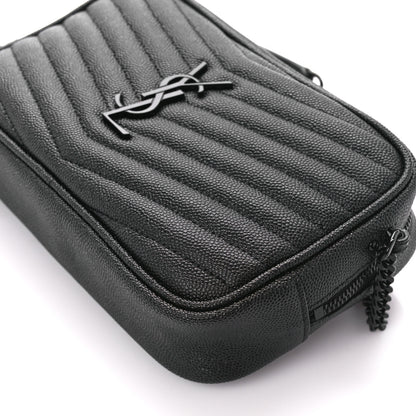 Saint Laurent Grain De Poudre Matelasse Monochrome Monogram Mini Lou Camera Bag Black 10 of 10