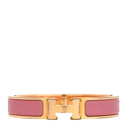 Hermes Enamel Narrow Clic Clac H Bracelet PM Rose Delirium 1 of 6