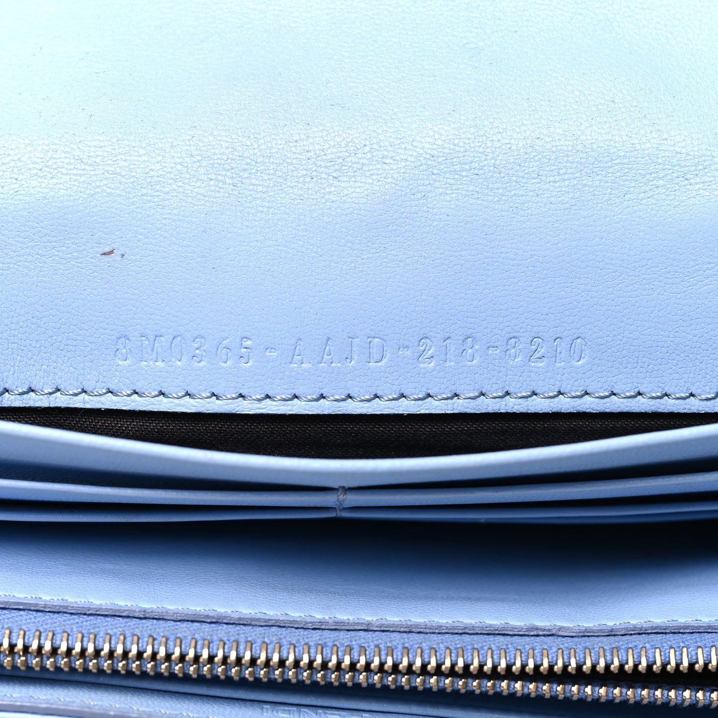 Nappa Matisse FF Embossed Continental Wallet on Chain Placid Blue