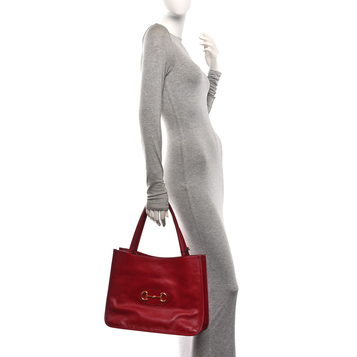 New Sakai Calfskin Lux Horsebit 1955 Tote Bag New Cherry Red