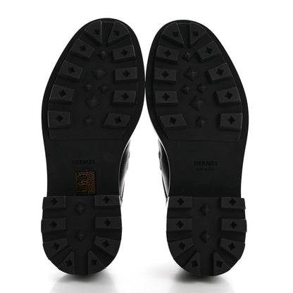 Hermes Glossed Calfskin First Oxford 35.5 Black 5 of 9