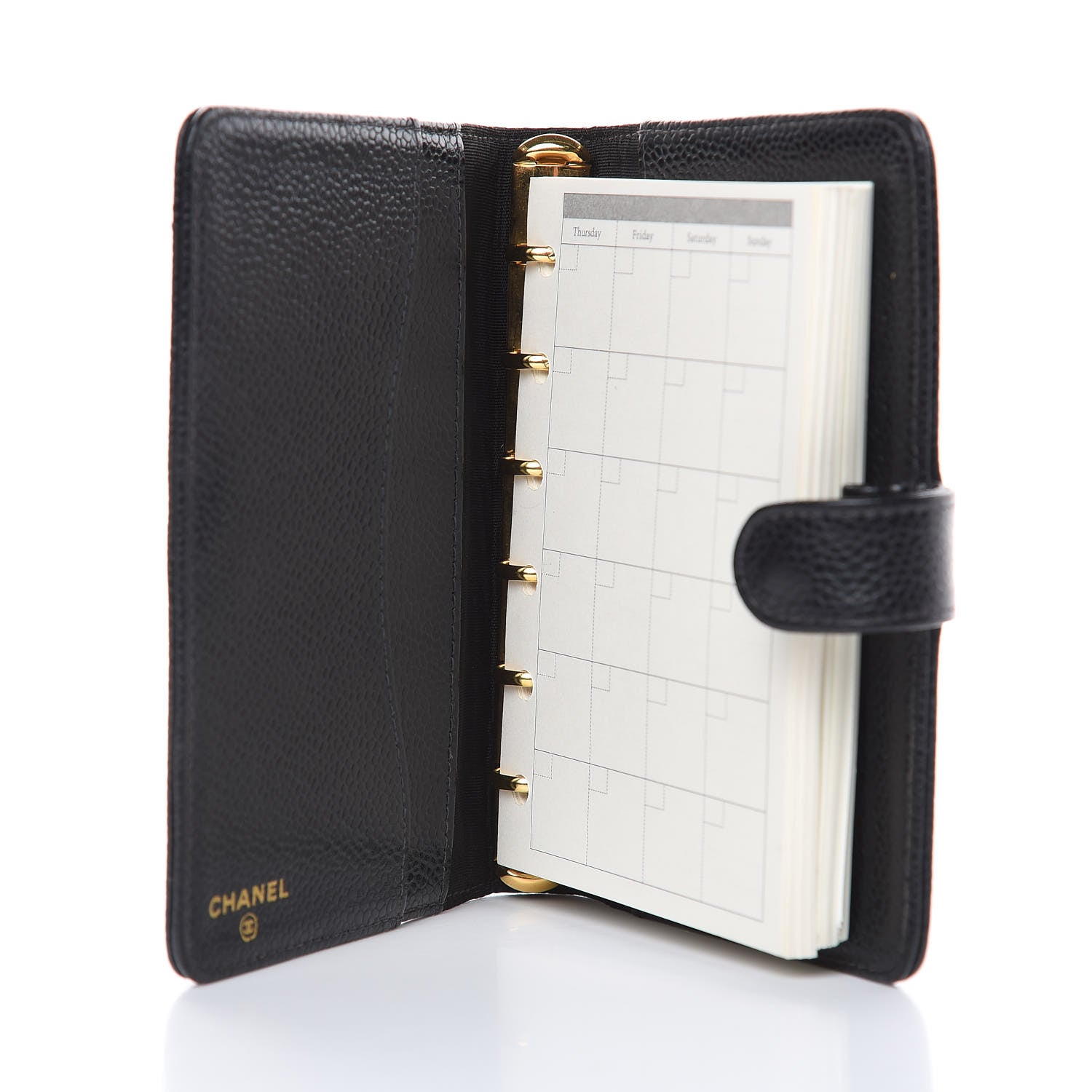 Chanel Caviar CC Mini Ring Agenda Planner Black 5 of 9
