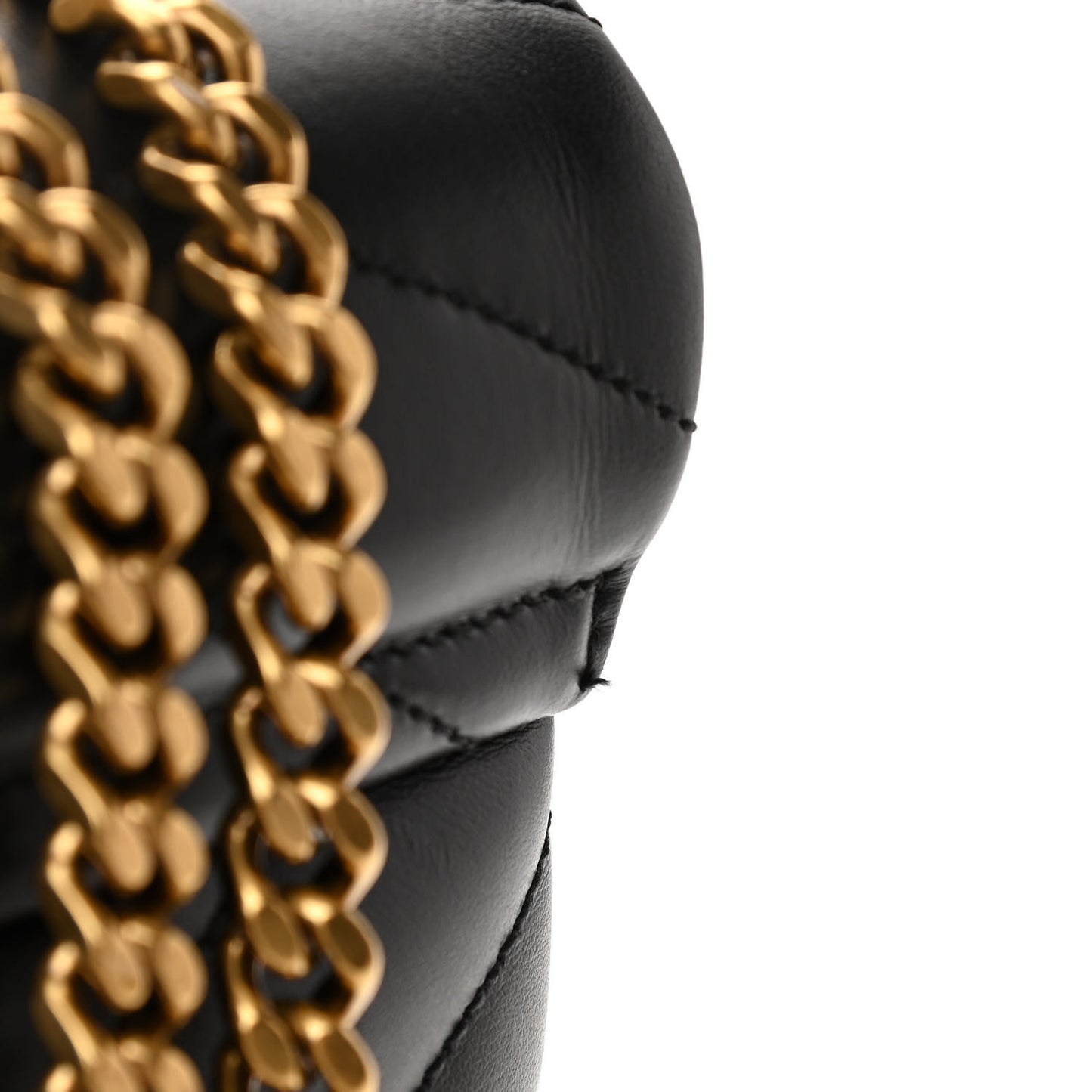 Calfskin Y Quilted Monogram Medium Loulou Chain Satchel Black