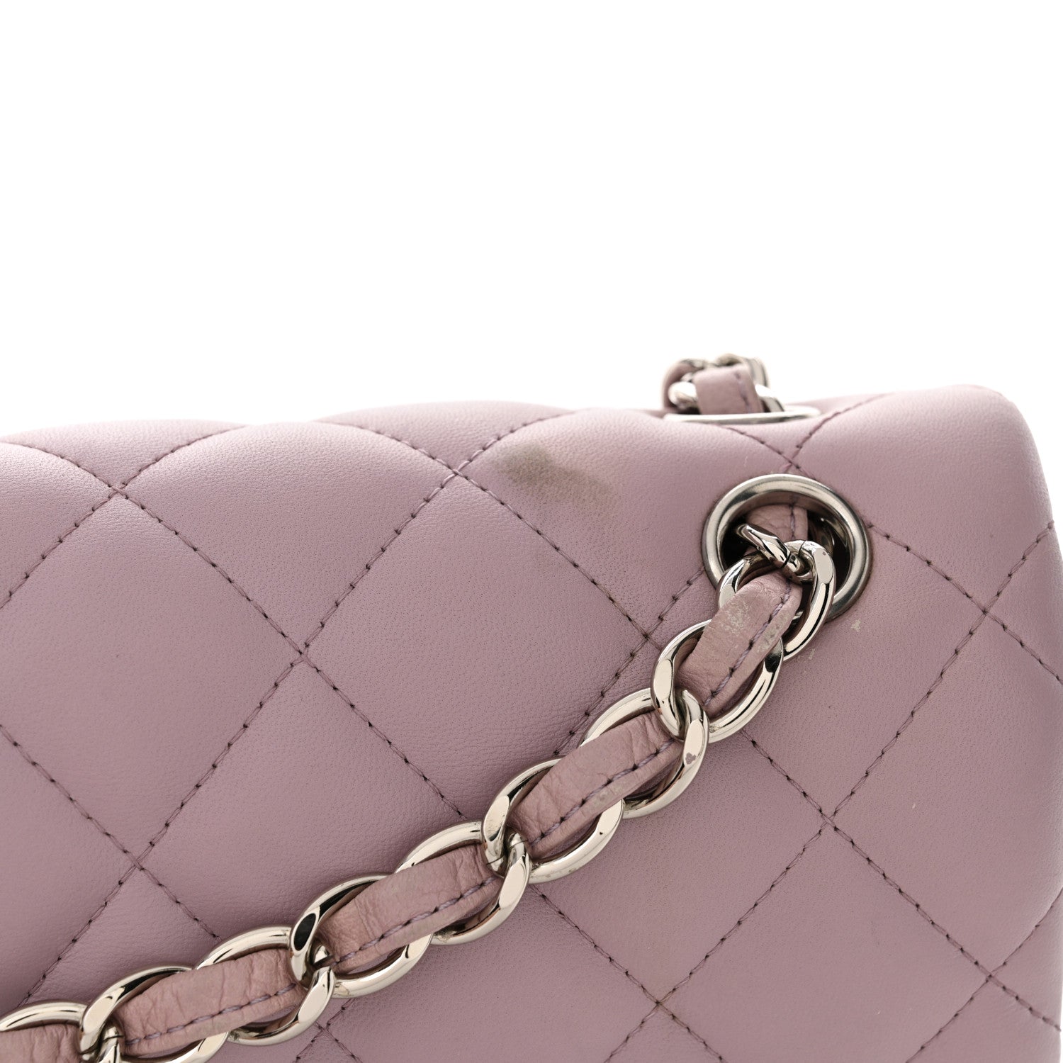 Chanel Lambskin Quilted Jumbo Double Flap Light Purple 15 of 15