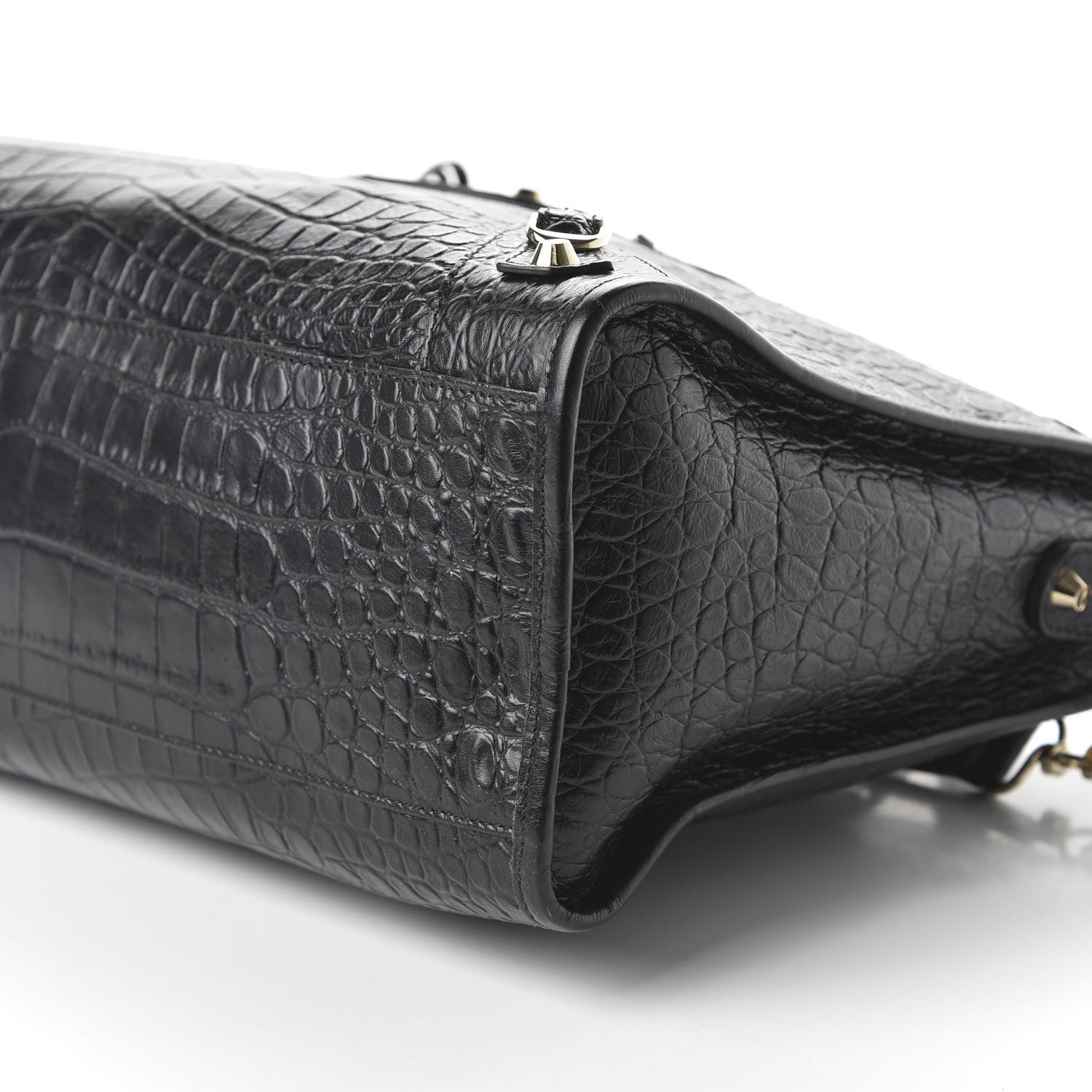 Balenciaga Calfskin Crocodile Embossed Classic Hardware City Black 8 of 11