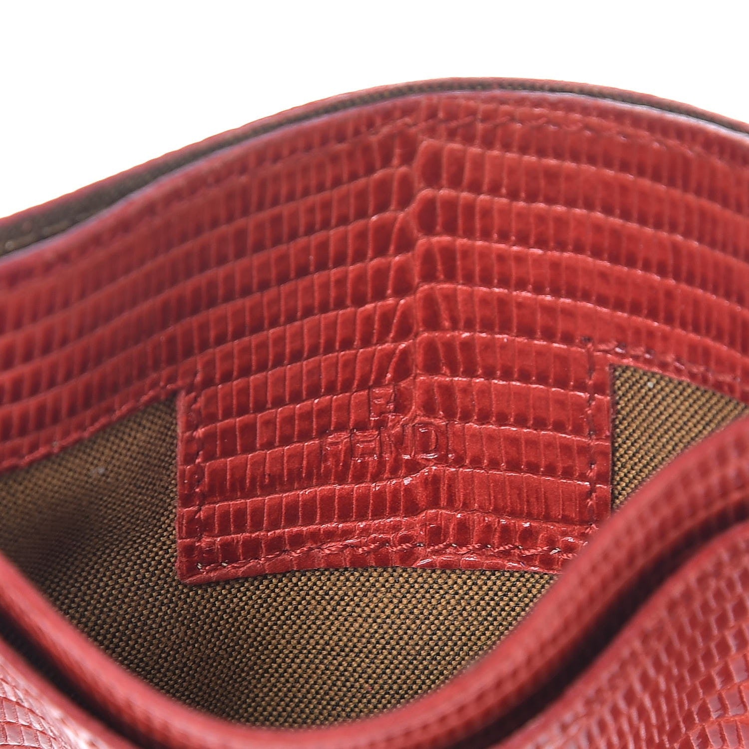 Fendi Lizard Card Holder Red 6 of 9