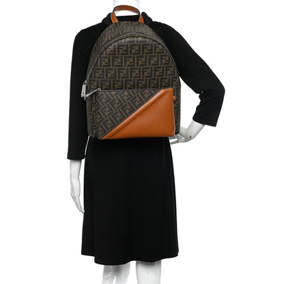 Fendi Glazed Fabric Vitello King FF 1974 Diagonal Pouch Pocket Backpack Tobacco Moro Cuoio 2 of 10