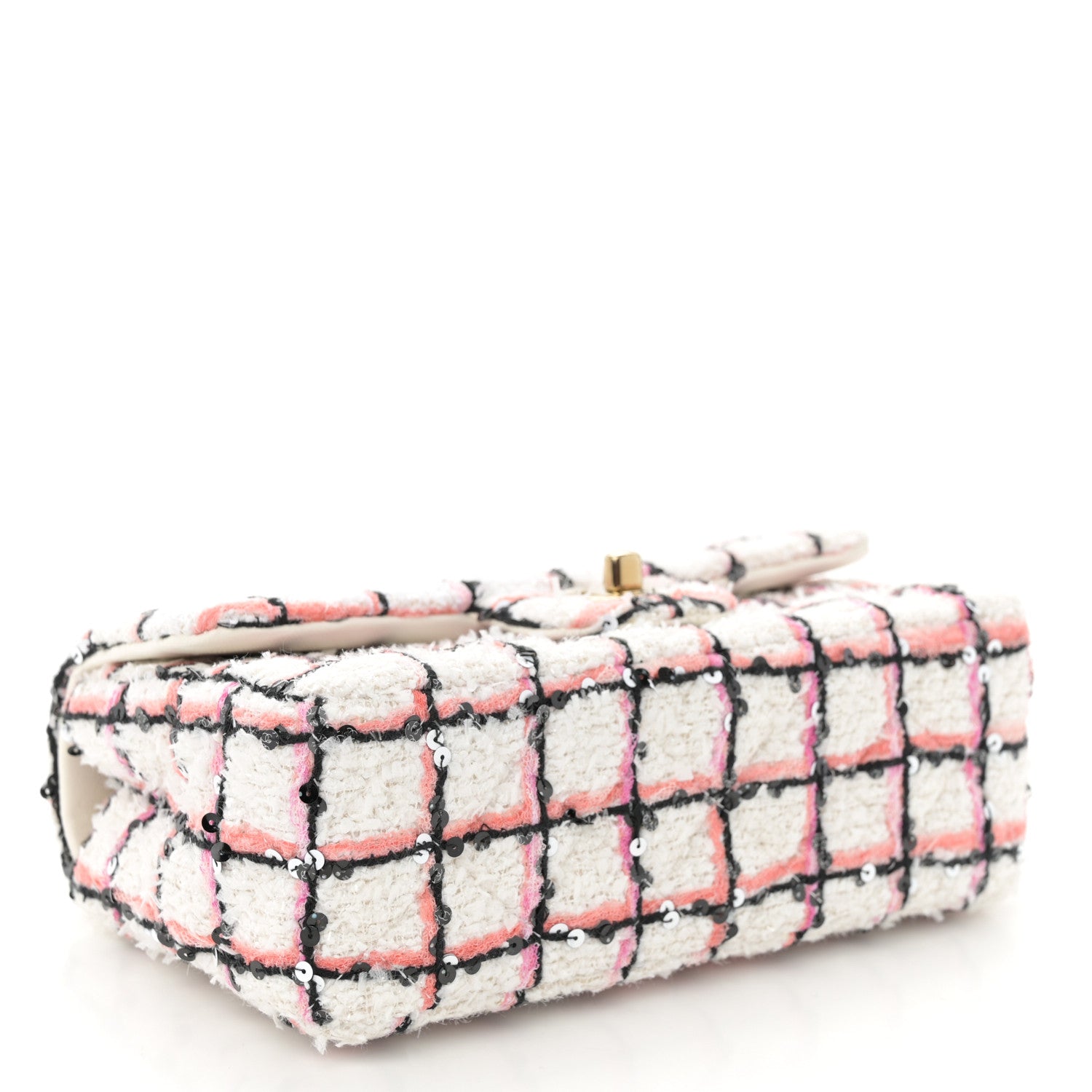 Chanel Tweed Sequin Mini Rectangular Flap White Multicolor 4 of 10