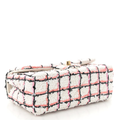 Chanel Tweed Sequin Mini Rectangular Flap White Multicolor 4 of 10