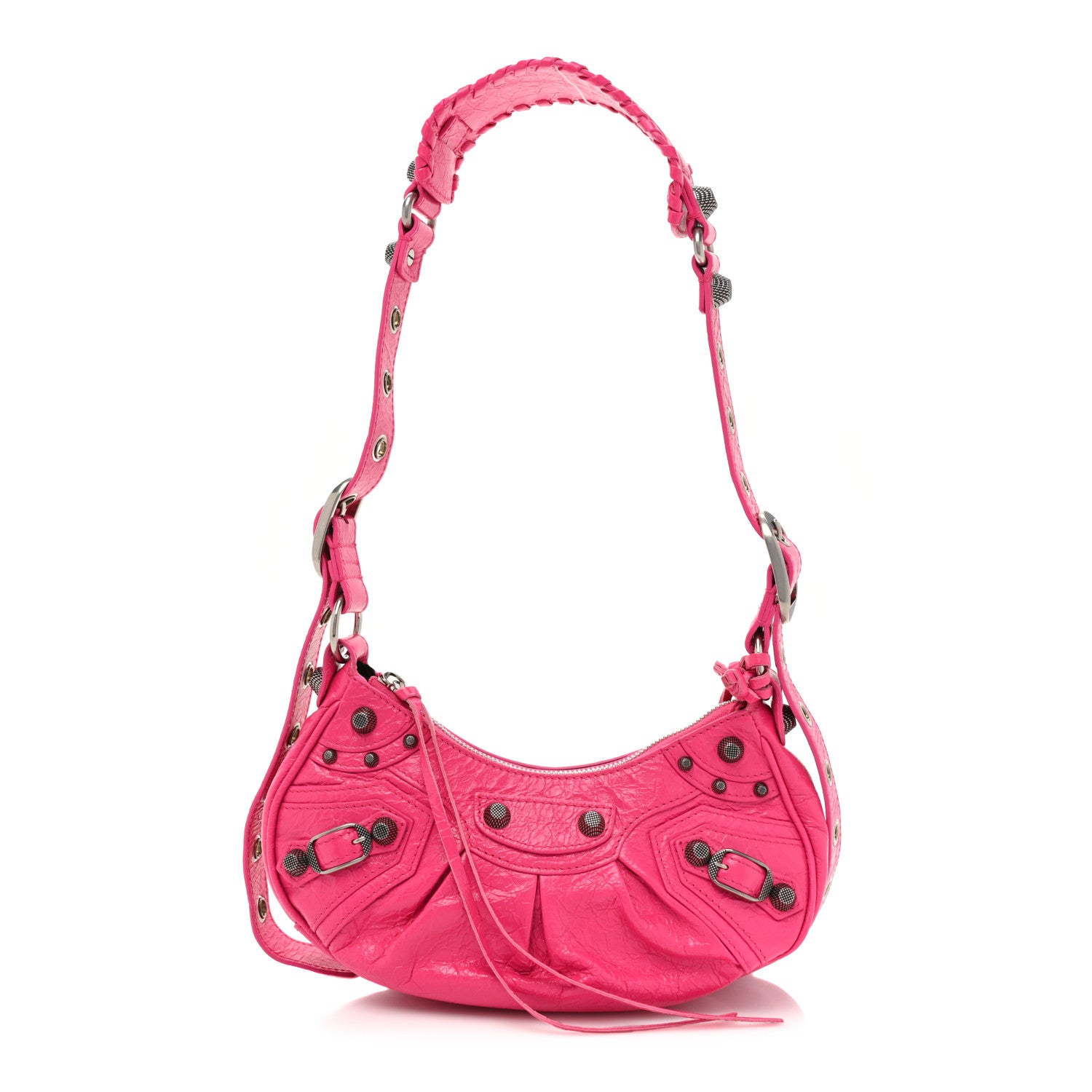 Balenciaga Agneau Arena Le Cagole Shoulder Bag XS Hot Pink 3 of 10
