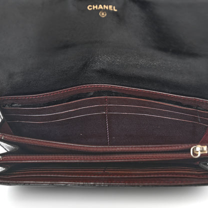 Chanel Lambskin Quilted Large Gusset Flap Wallet Black 16 of 24