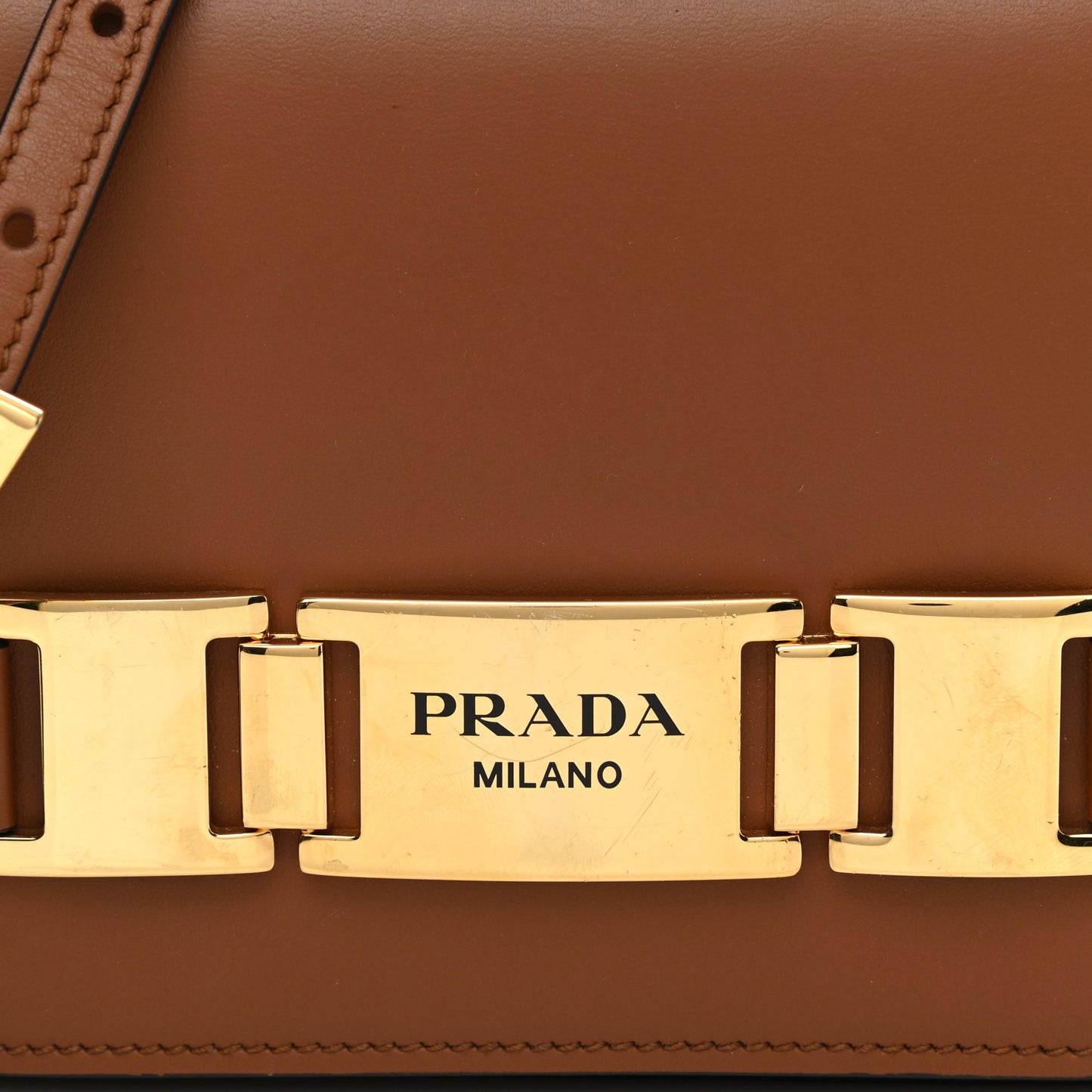 City Calf Flap Shoulder Bag Cognac