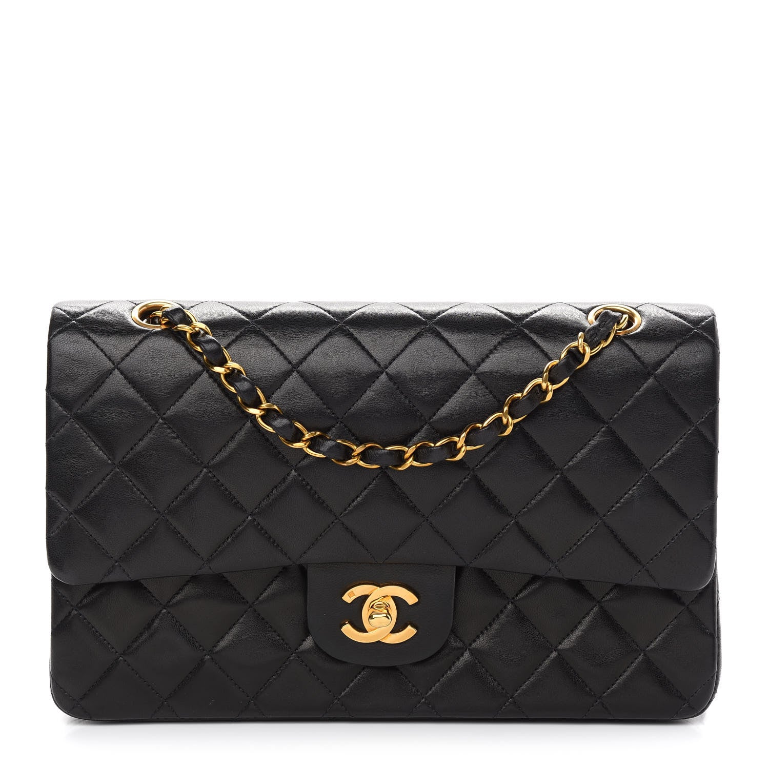 Chanel Lambskin Quilted Medium Double Flap Black 1 of 11
