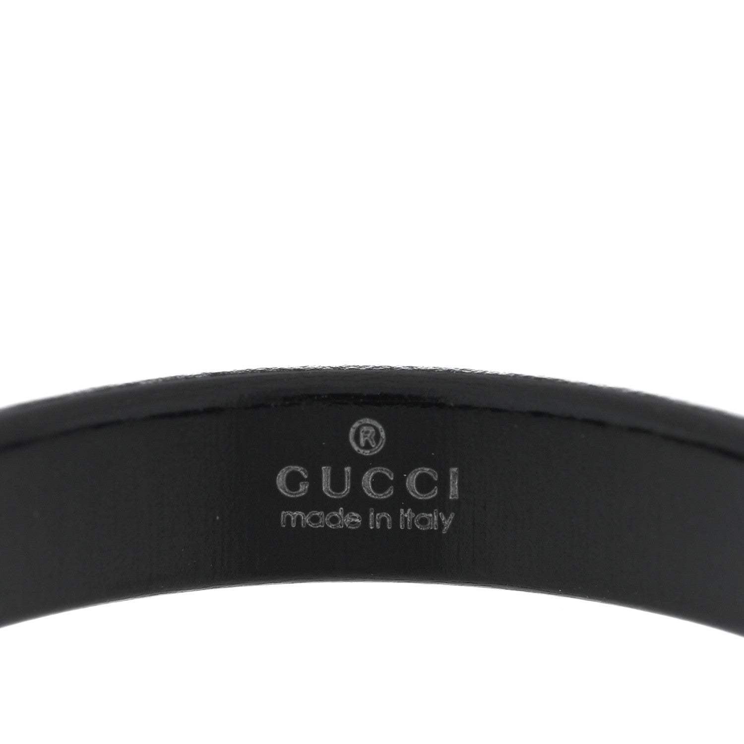 Gucci 18K Yellow Gold Synthetic Corundum Icon Ring Black 61 9.5 4 of 5