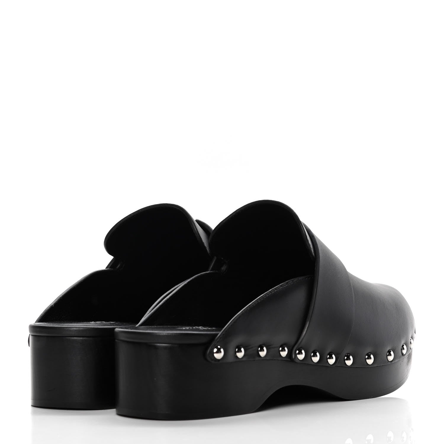 Hermes Calfskin Calya Mules 37 Black 4 of 10