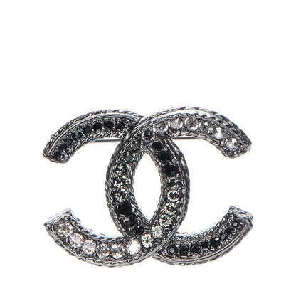 Chanel Ruthenium Crystal CC Brooch Black 1 of 4