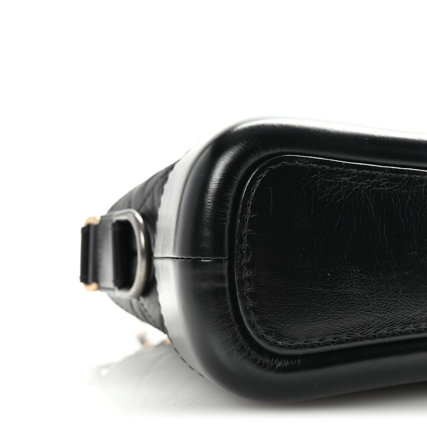 Aged Calfskin Quilted Small Gabrielle Hobo Black