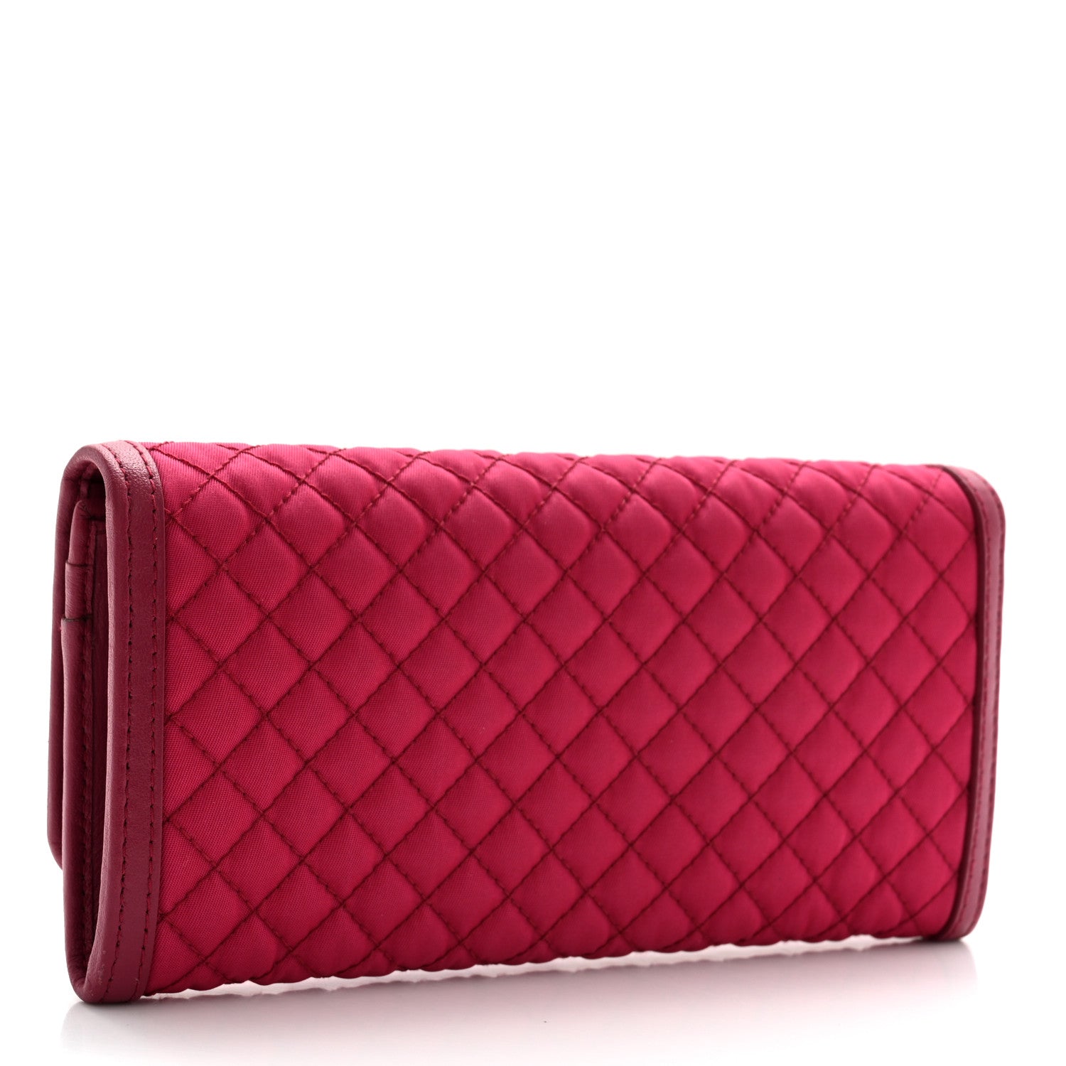 Prada Tessuto Nylon Quilted Continental Flap Wallet Ibisco 4 of 7