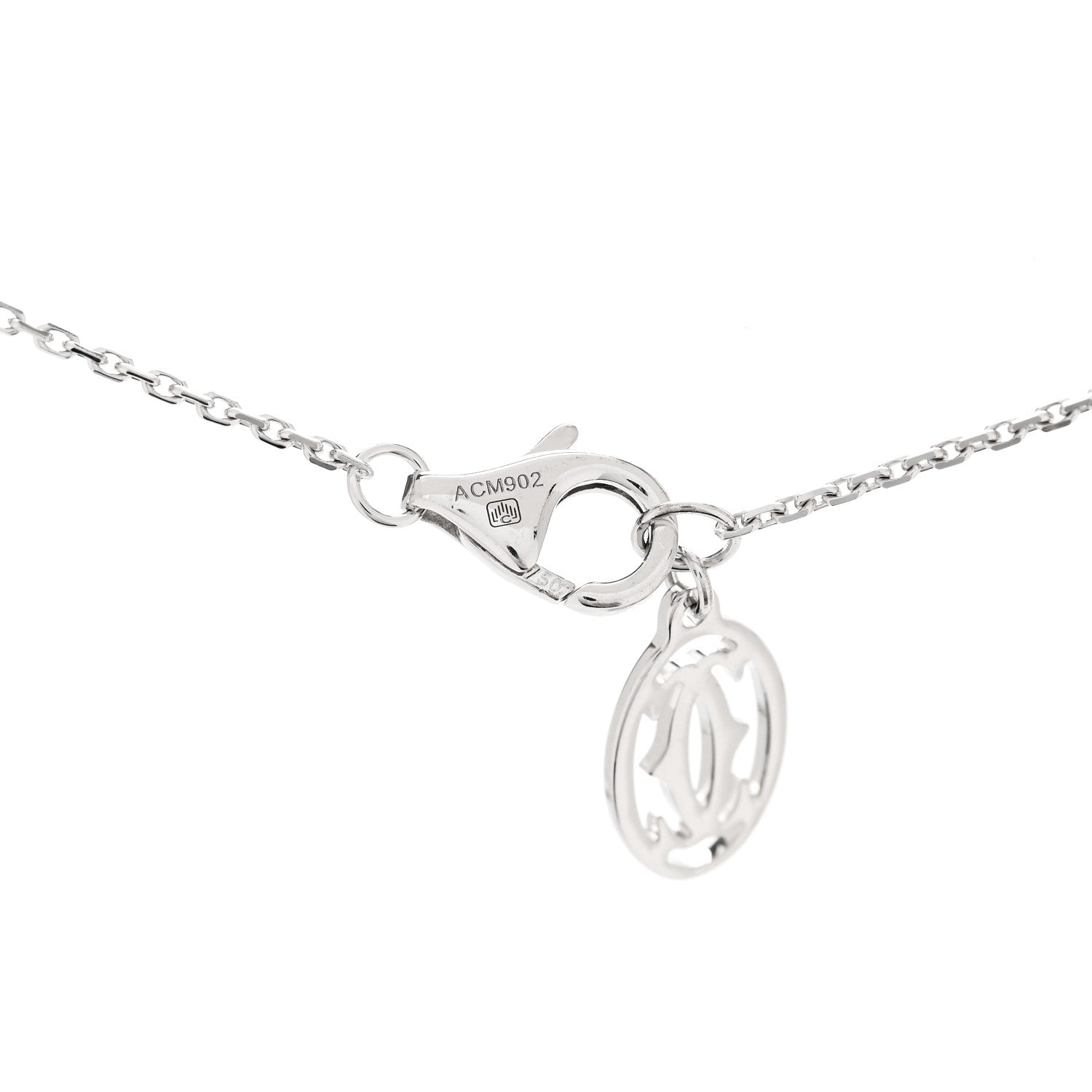 Cartier 18K White Gold Diamond Symbols Cross Pendant Necklace 4 of 5