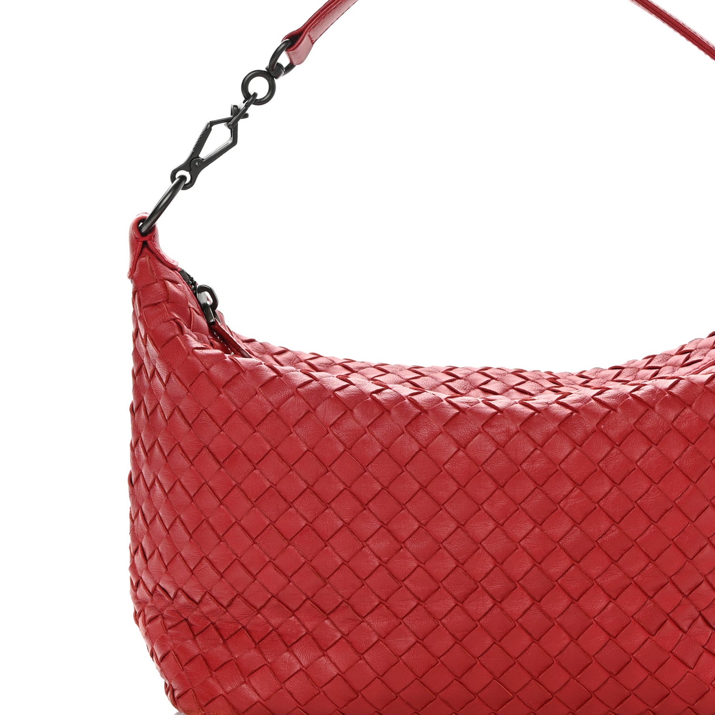 Nappa Intrecciato Small Shoulder Bag Red