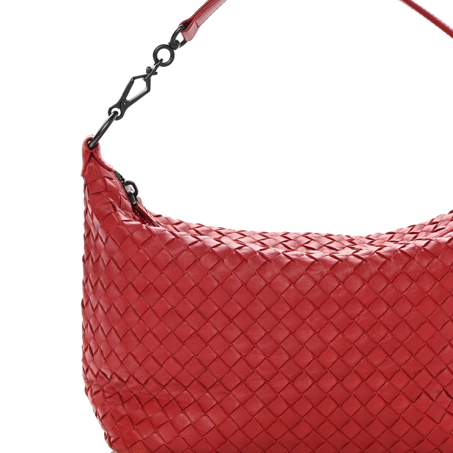 Bottega Veneta Nappa Intrecciato Small Shoulder Bag Red 7 of 11