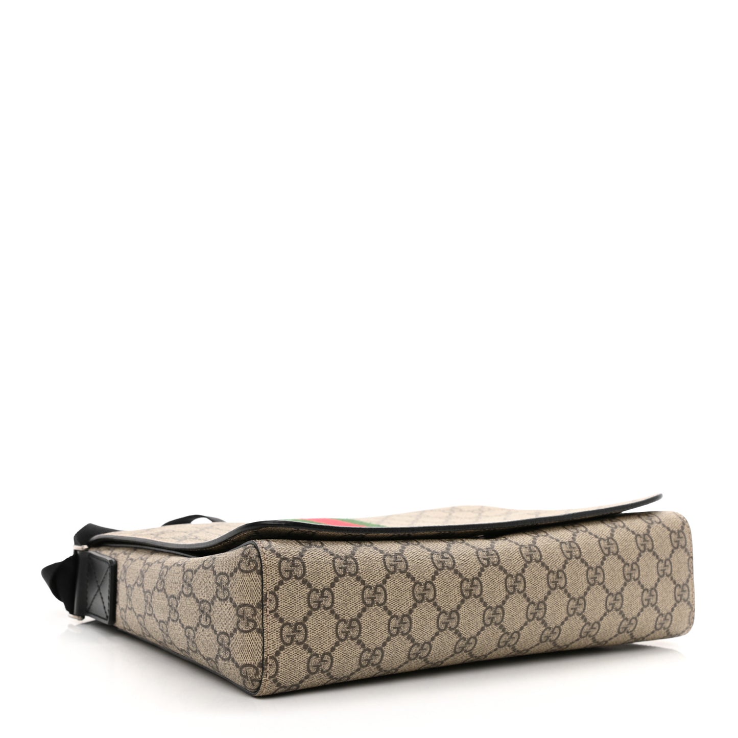 GG Supreme Monogram Web Flap Messenger Bag Black