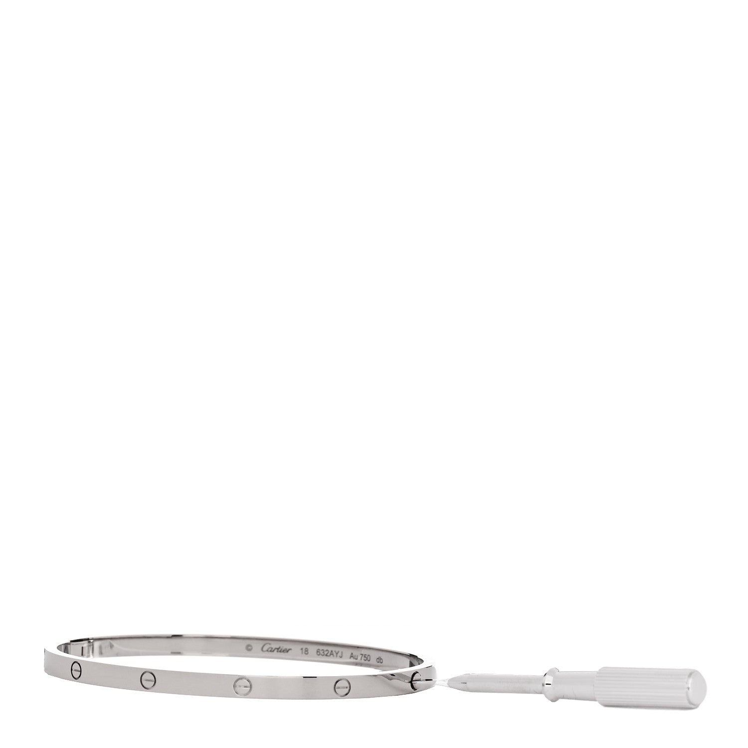 Cartier 18K White Gold Small LOVE Bracelet 18 3 of 8