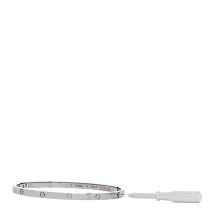 Cartier 18K White Gold Small LOVE Bracelet 18 3 of 8