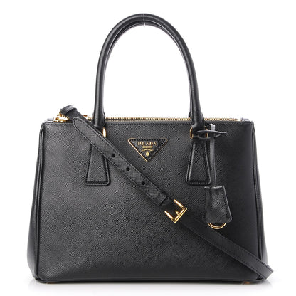 Prada Saffiano Mini Galleria Double Zip Tote Black 1 of 11