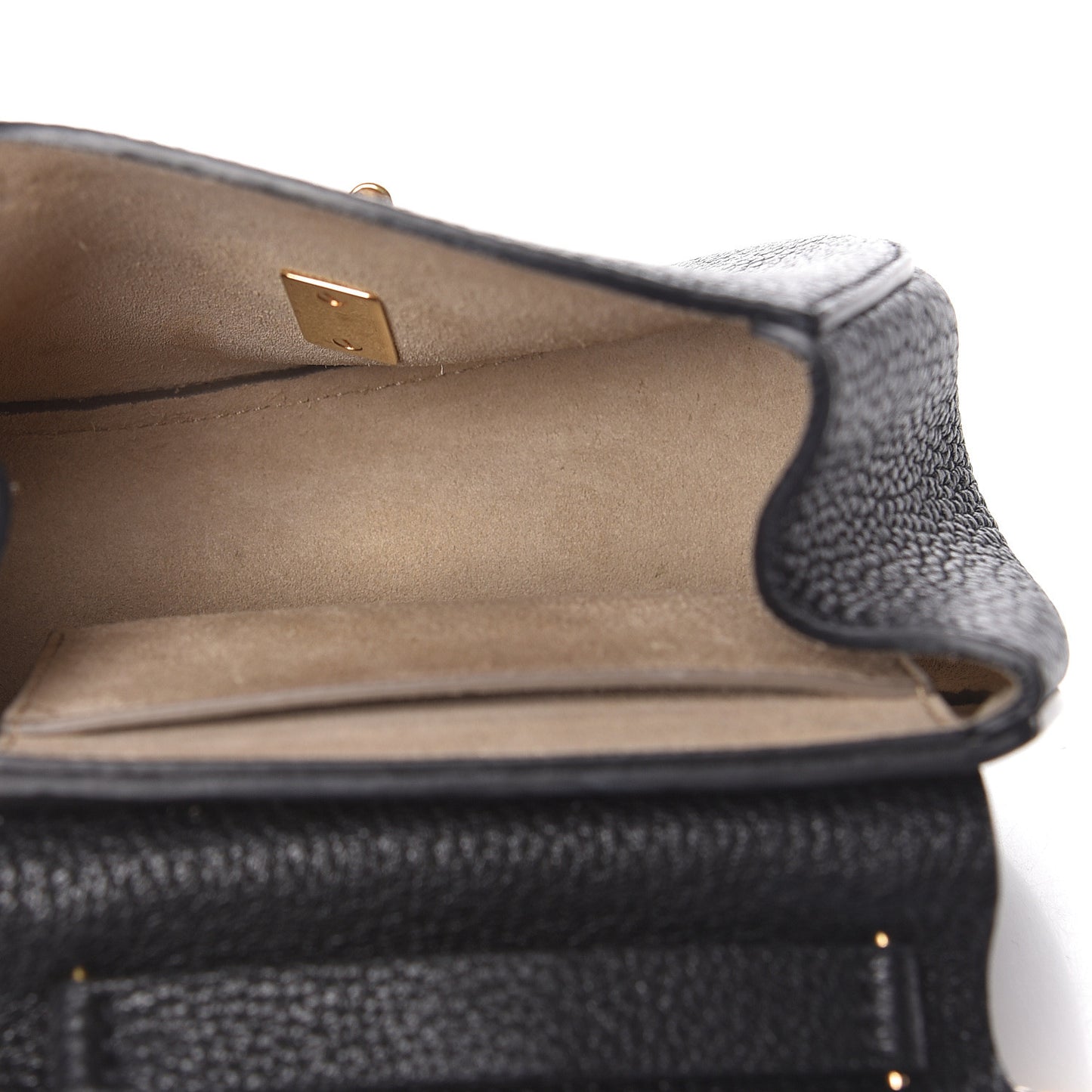 Grained Lambskin Nano Drew Shoulder Bag Black