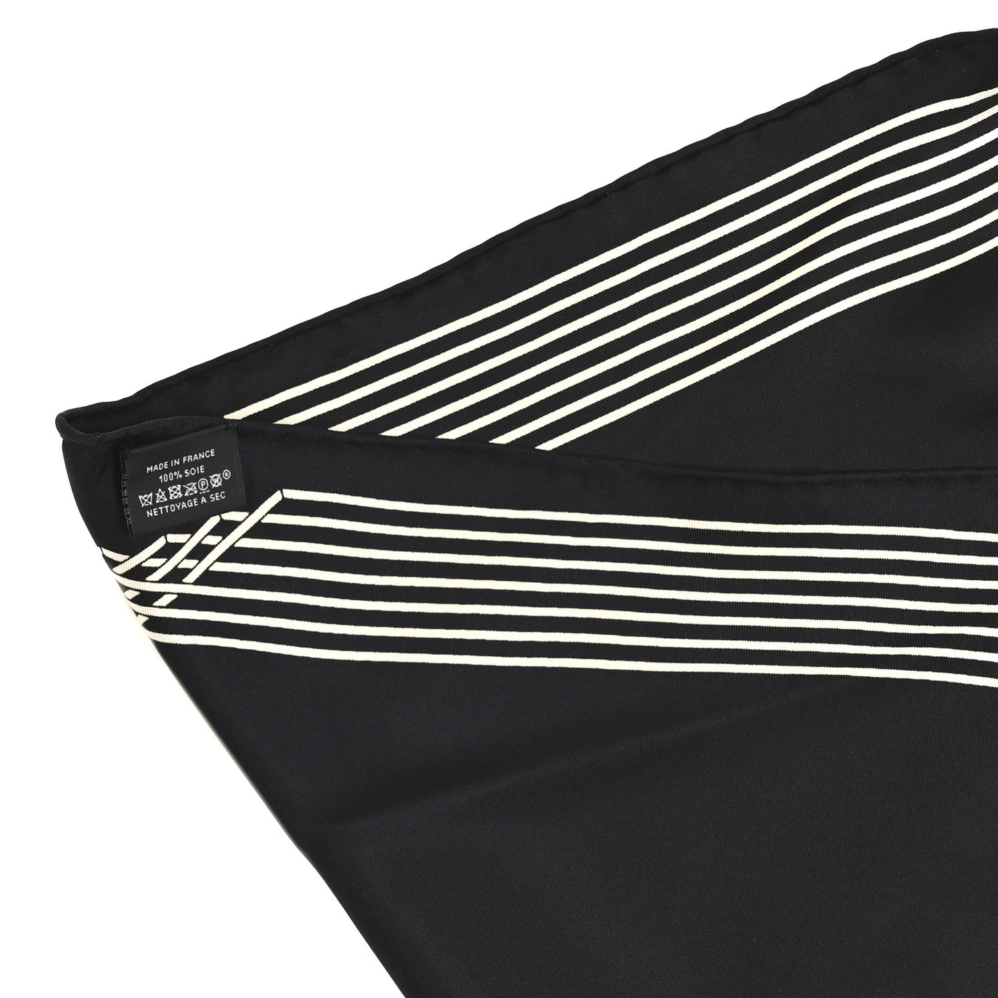 Silk Liste Au Fil Losange Scarf Black