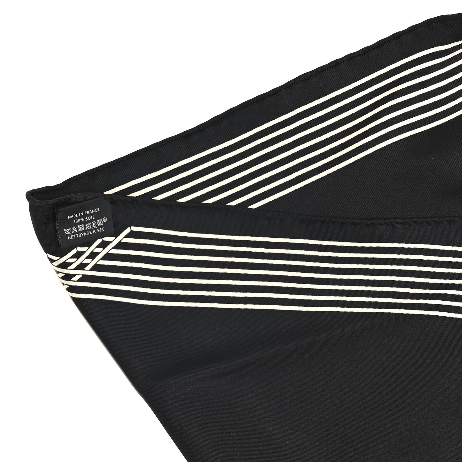 Hermes Silk Liste Au Fil Losange Scarf Black 3 of 3
