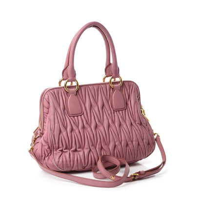 Miu Miu Nappa Matelasse Top Handle Bowler Rosa 3 of 13