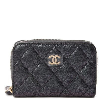 Chanel Iridescent Caviar Quilted Zip Coin Purse Black 1 of 8