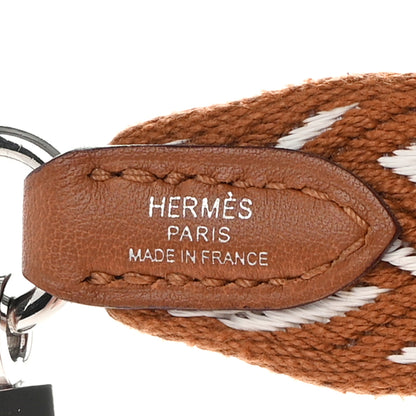 Hermes Toile Swift 25mm Sangle ZigZag Shoulder Strap Gold White 3 of 4