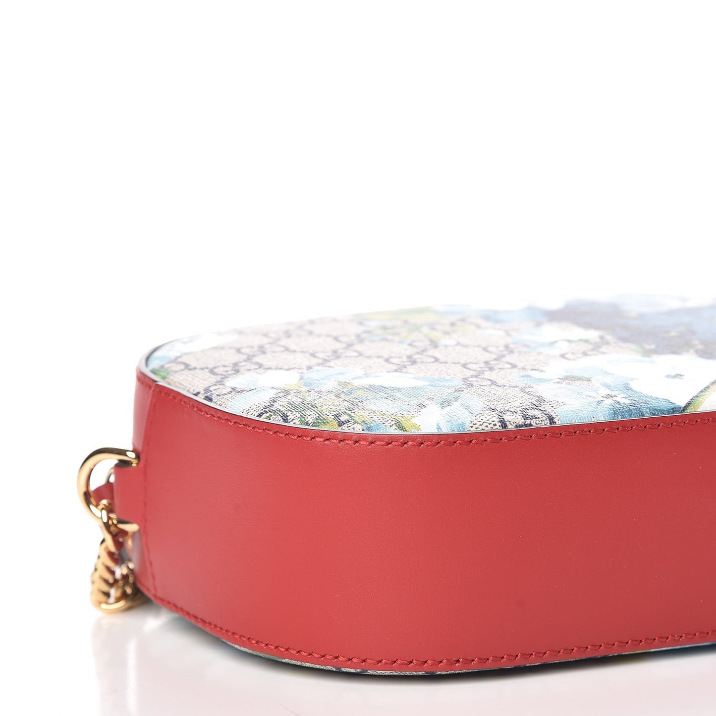 GG Supreme Monogram Blooms Mini Chain Shoulder Bag Beige Blue Navy Hibiscus Red