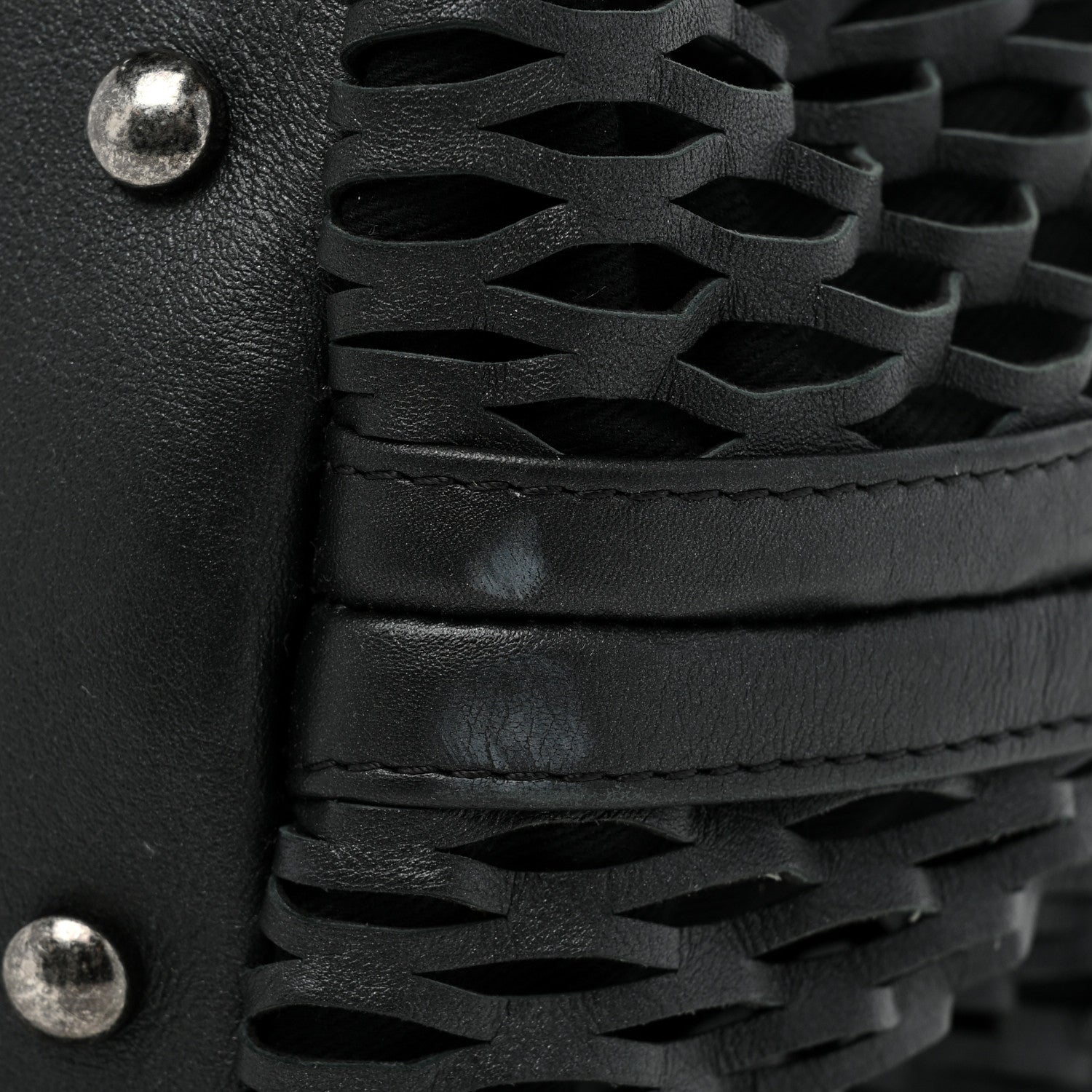 Chanel Calfskin Laser Cut Perforated CC Tote Black 10 of 15