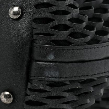 Chanel Calfskin Laser Cut Perforated CC Tote Black 10 of 15