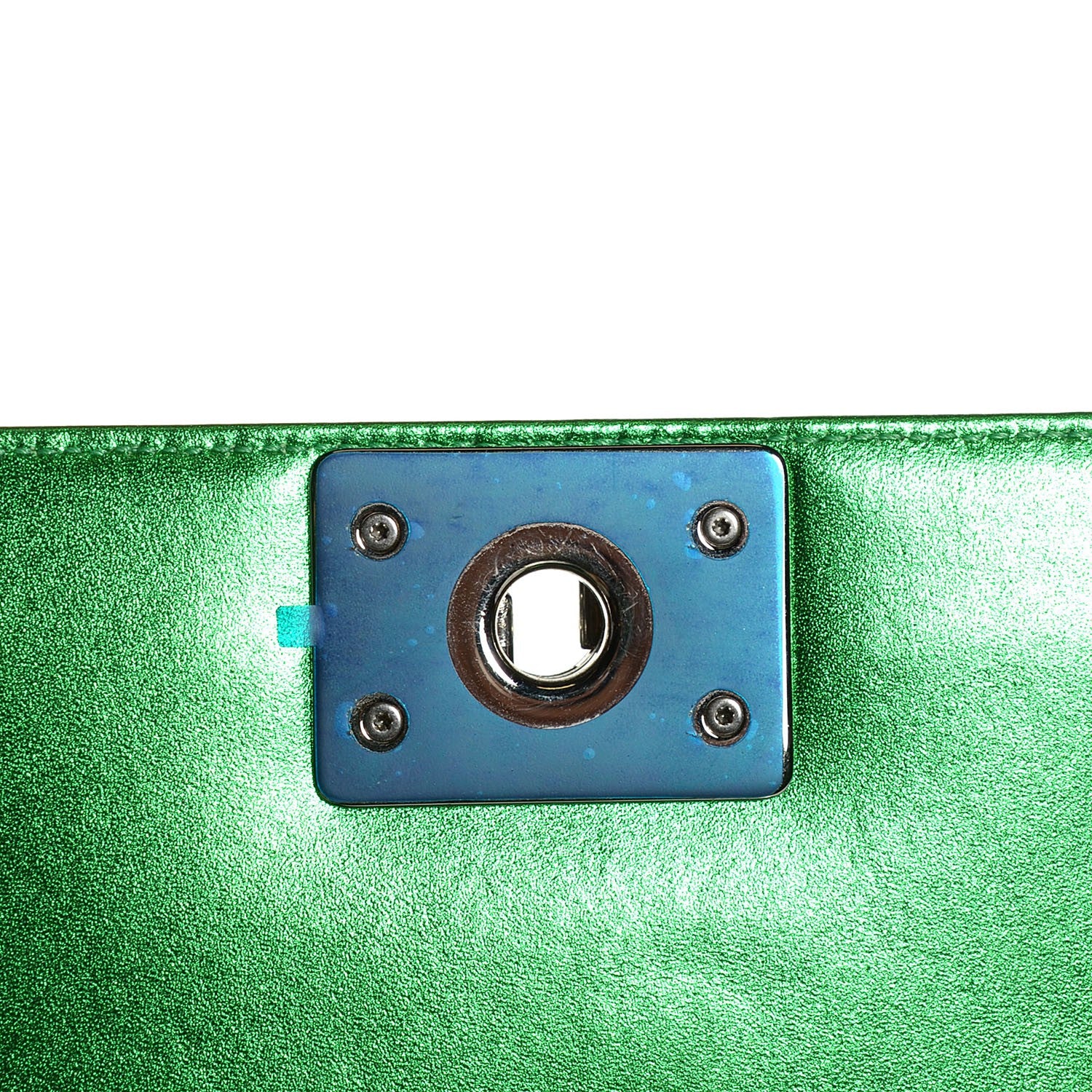 Chanel Metallic Patent Calfskin Medium Boy Flap Green 5 of 8