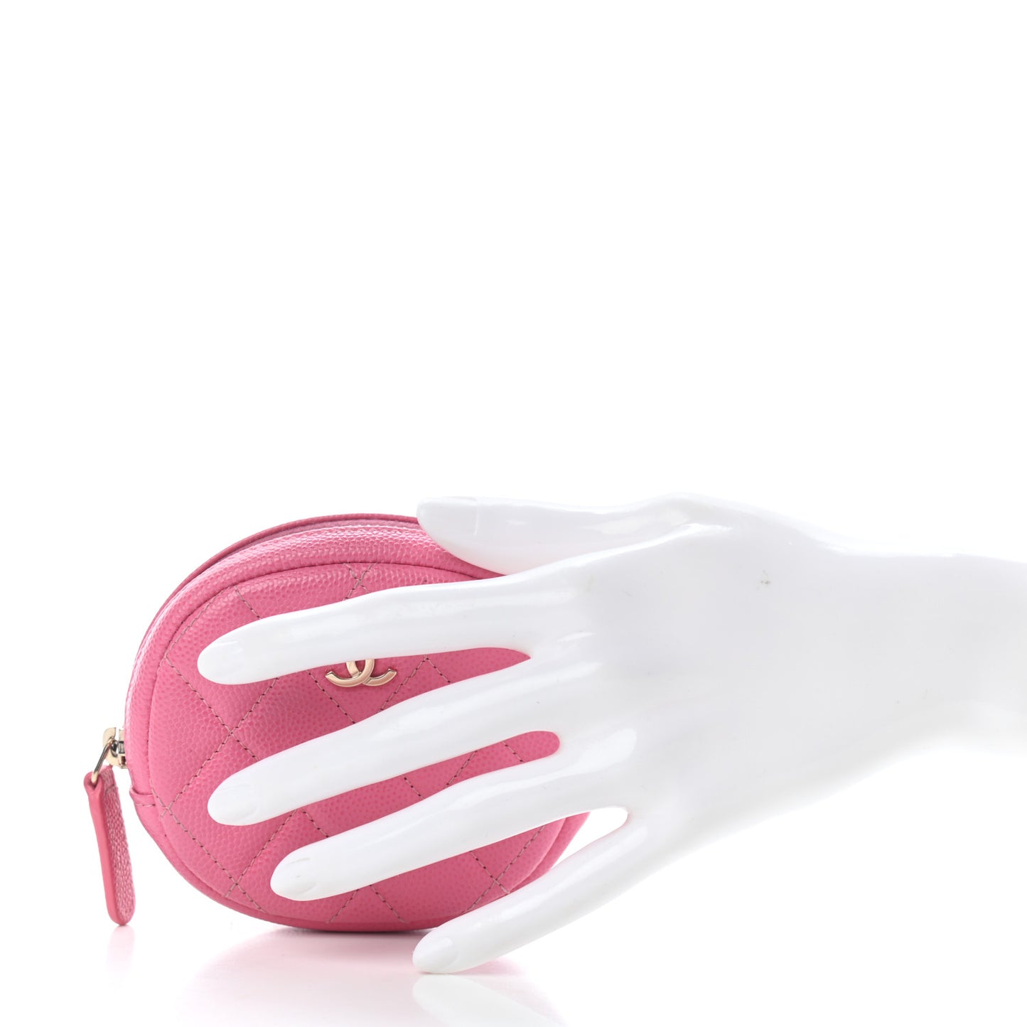 Caviar Quilted Zip Around Classic Coin Purse Pink