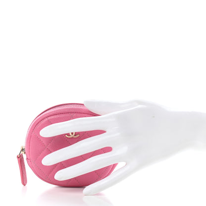 Chanel Caviar Quilted Zip Around Classic Coin Purse Pink 2 of 7