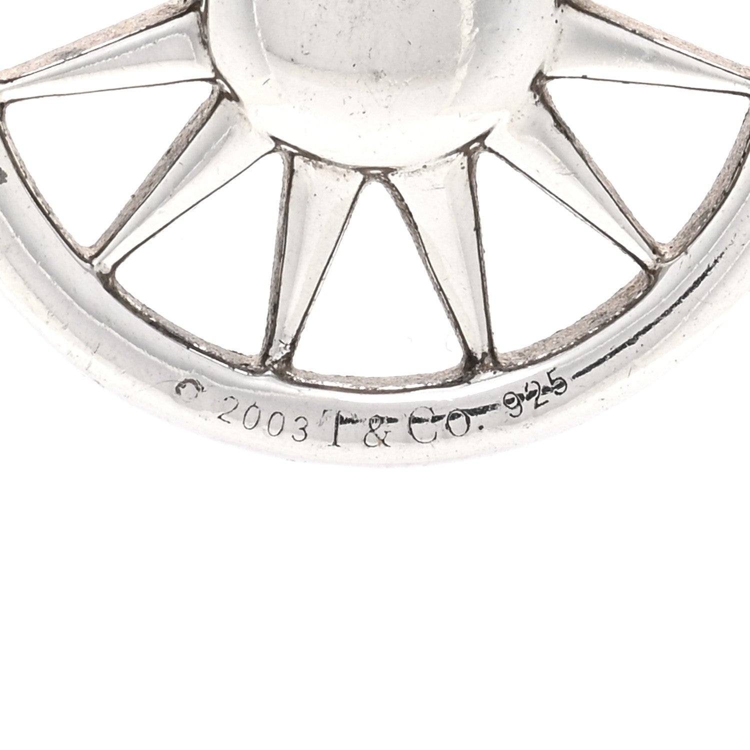 Tiffany Sterling Silver Sun Double Chain Pendant Necklace 4 of 4