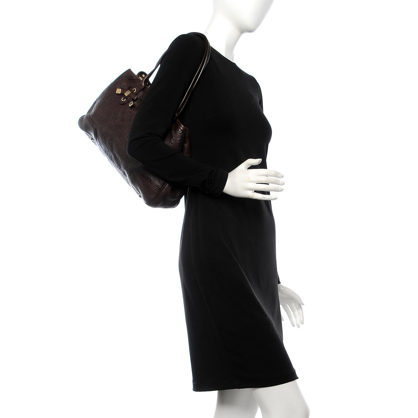 Guccissima Medium Princy Tote Dark Brown