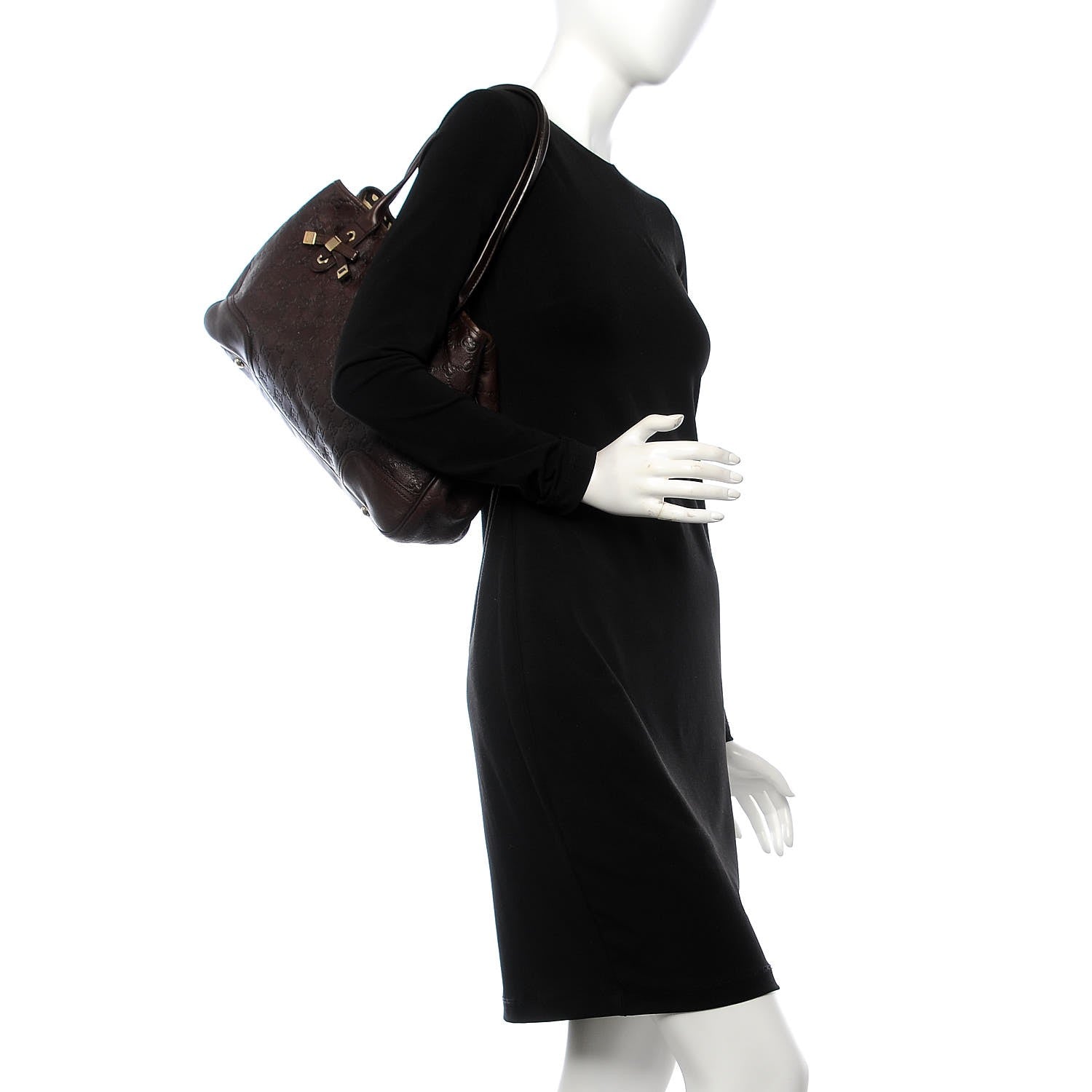 Gucci Guccissima Medium Princy Tote Dark Brown 2 of 7