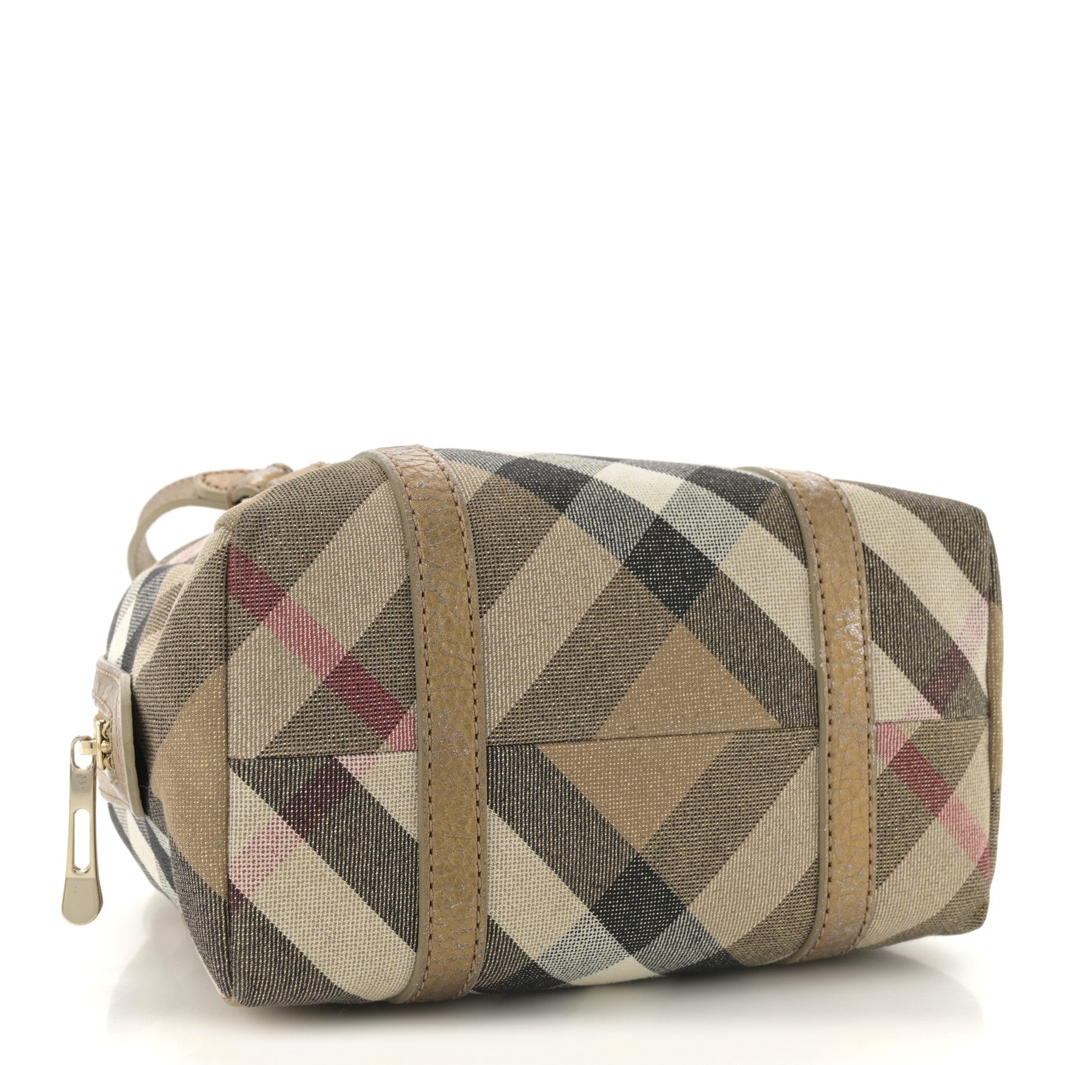 Burberry Shimmer Check Mini Boston Bag Gold 4 of 11