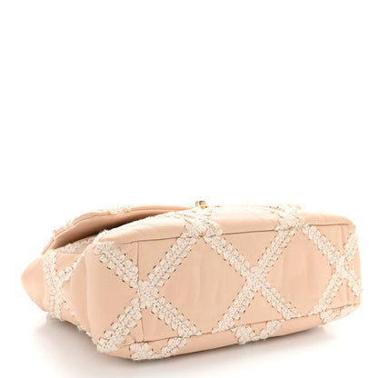 Chanel Calfskin Crochet Large Chanel 19 Flap Beige 4 of 10